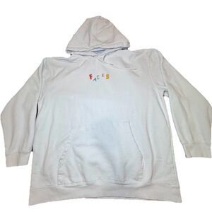 Mac Miller Faces Letters Graphic Print White Hoodie Over Size XXL Official Merch